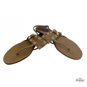 Authentic Gucci GG Monogram Brown Sandals Size 38.5/8.5